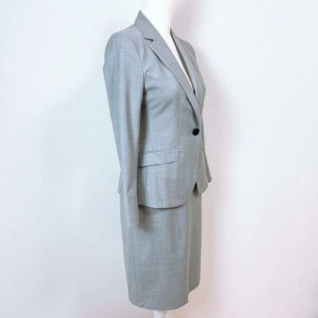 インディヴィ スカートセットアップ スーツ 36 38 グレー 春夏