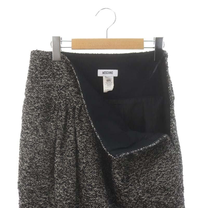 モスキーノ MOSCHINO ツイードタイトスカート 膝丈 ウール モヘヤ混  