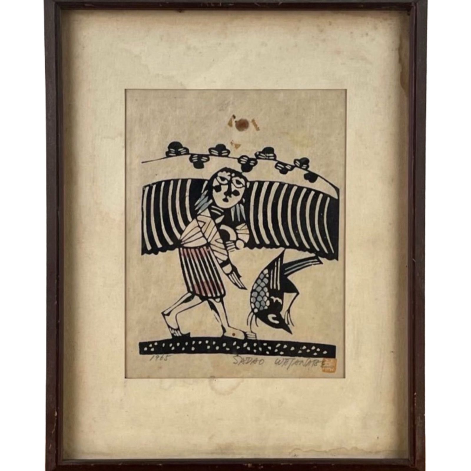 渡辺禎雄 木版画 1965年 直筆サイン 印 型染版画 師 芹沢銈介 聖書版画 