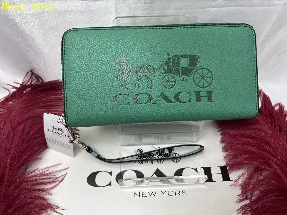 コーチ COACH 長財布 財布  ホースアンドキャリッジ 馬車 アコーディオン ラウンドファスナー ホワイト プレゼント クリスマス 財布 レディース 新品ファッション C225 12