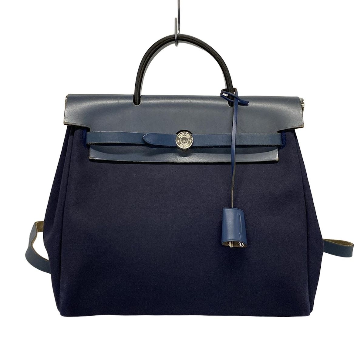 HERMES エルメス リュックサック エールバッグアド ネイビー シルバー金具 レザー