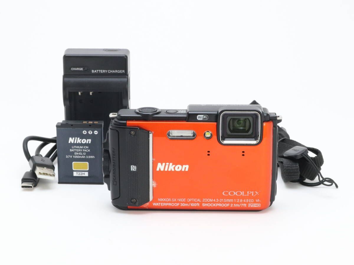 B (並品) Nikon ニコン COOLPIX AW130 オレンジ 初期不良返品可 88-234