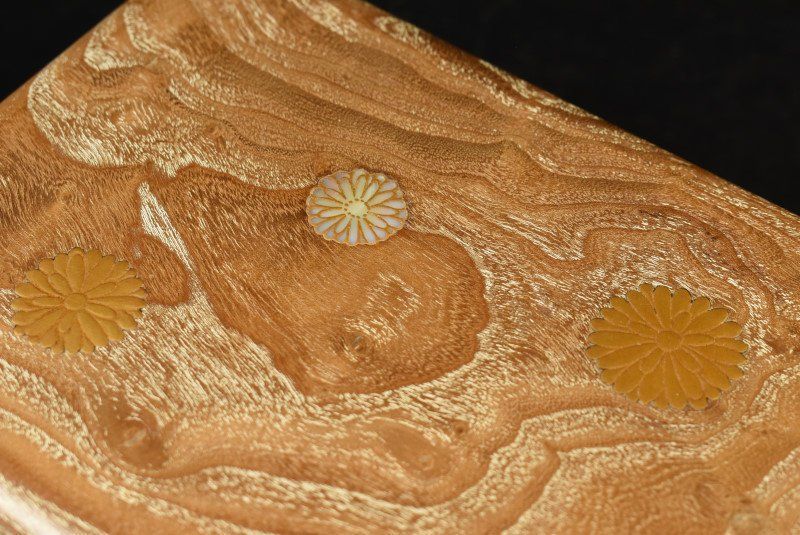 蔵A2584a 宮崎平安堂 桑小箱 螺鈿蒔絵菊花文 共箱 WWW_USTAUSTRALIA_COM_AU