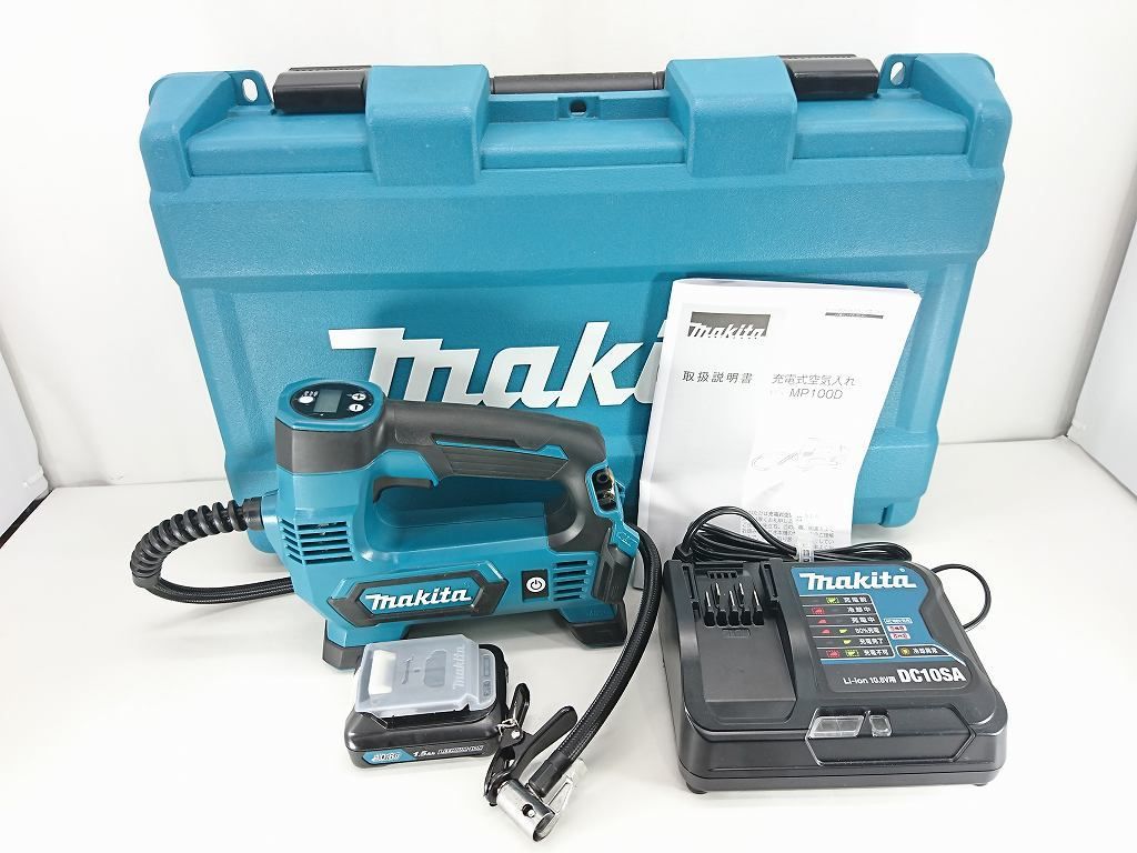 s24t-0426n makita マキタ MP100D 空気入れ 10.8V バッテリー 充電器 ケース付