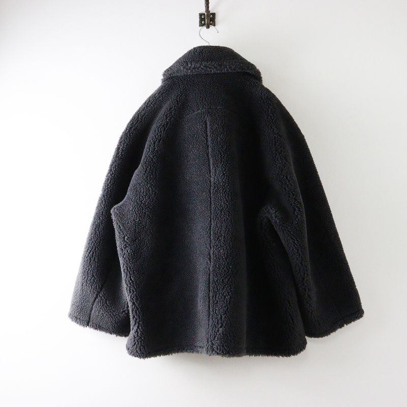 人気アイテム ハウント HAUNT BOA COAT ダブルボタン ボアコート ショート丈 38 ダークグレー┃フェイクムートン 2400014608779