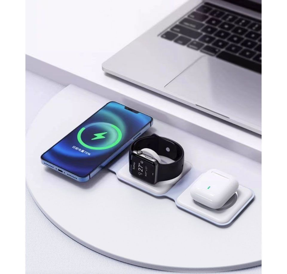 ワイヤレス充電器 3in1 折りたたみ マグネット充電器 急速充電