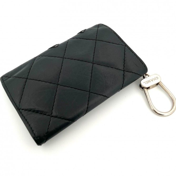 鑑定済み】正規品 シャネル CHANEL カンボン ラムスキン キーケース