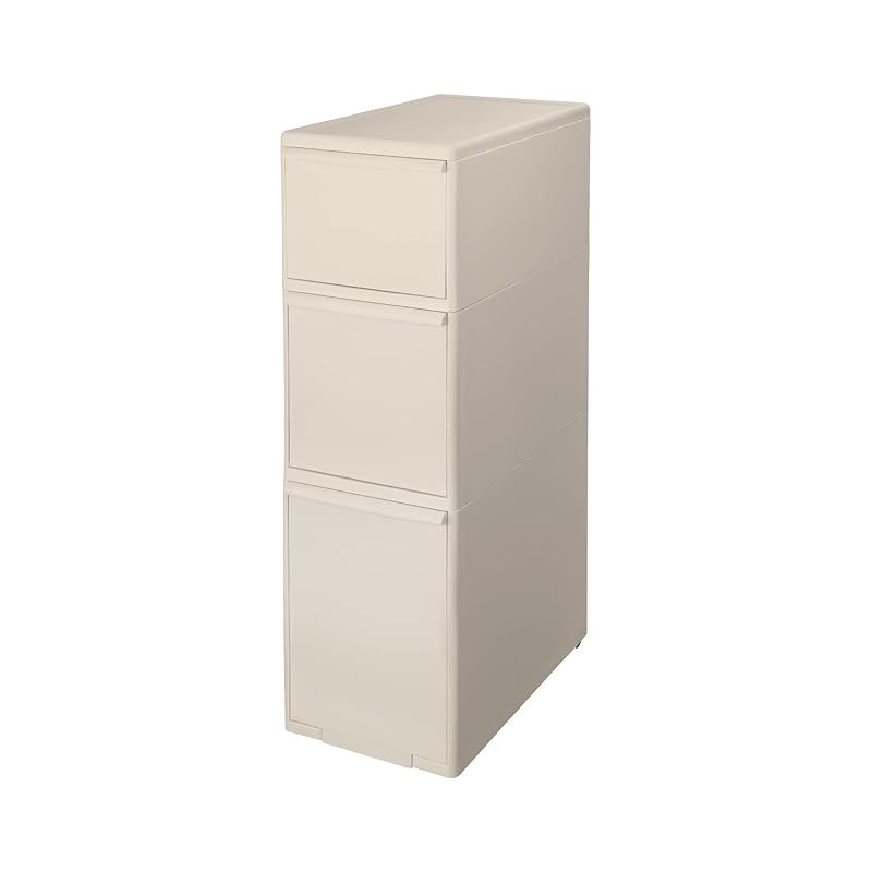 ライクイット (like-it) キッチン収納 すき間 引出し ワイド 3段 約幅25.5x奥46.5x高82cm ベージュ 日本製 MS-111DL 隠す収納 幅25.5 デットスペース収納 すき間を活用