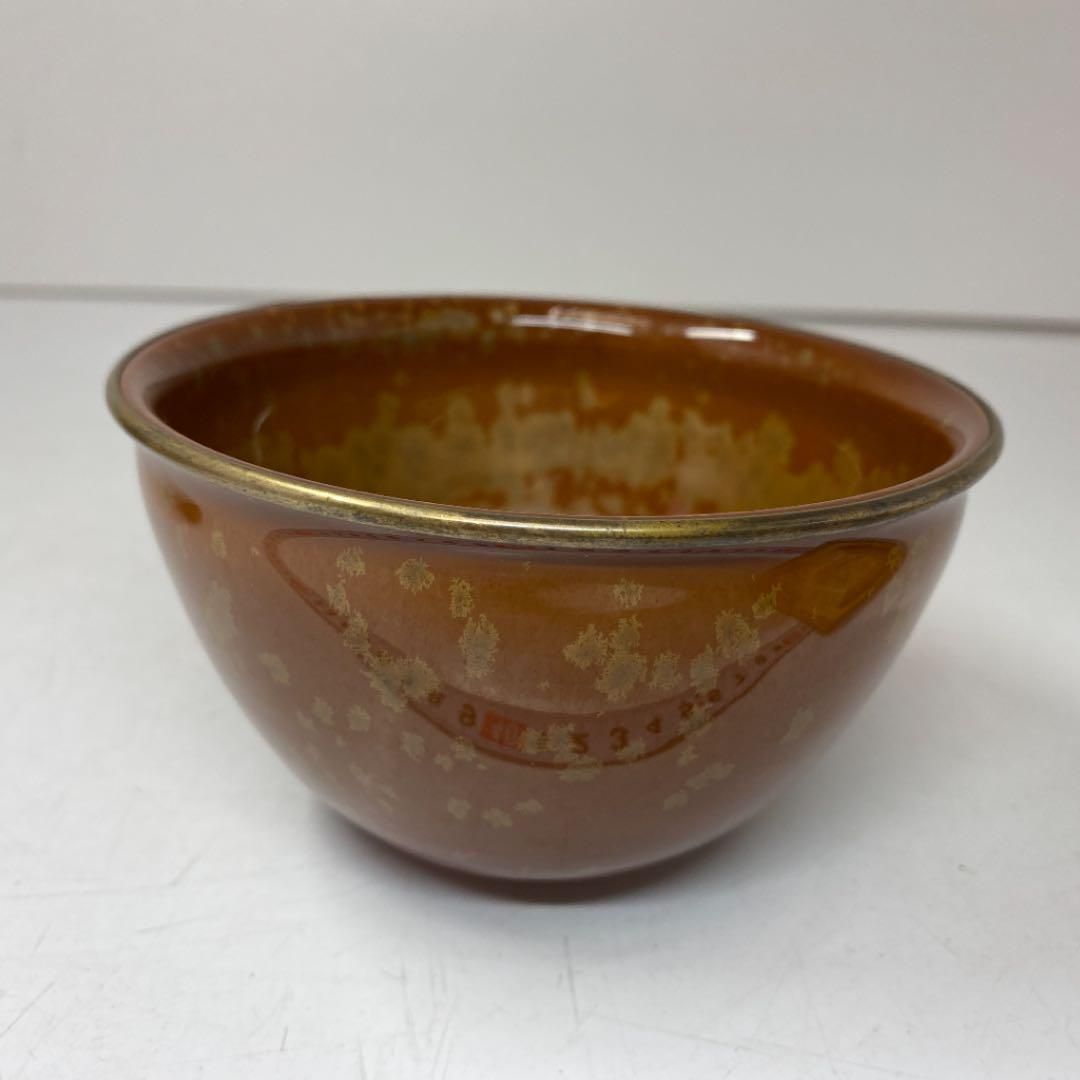 加藤藤山　銘 和　金結晶　天目茶碗　共箱　タニチ　東さ5-0414① 加藤藤山 銘 和 金結晶 天目茶碗 共箱 タニチ 東さ5-0414①