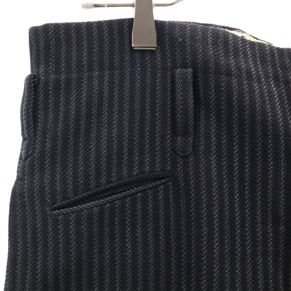 50s ヴィンテージ 針シンチ ストライプ柄 スラックスパンツ ネイビー系