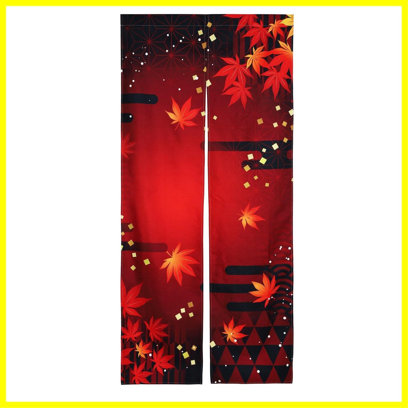 next.design のれん 暖簾 180cm丈 秋 もみじ 紅葉 涼しい ロング 丈 飾り 装飾 おしゃれ 和風 和 モダン 北欧 ロング 突っ張り棒 暖簾 間仕切り 押し入れ クローゼット 洗面所 脱衣所 棚 玄関 インテリア 布 目隠し デザ