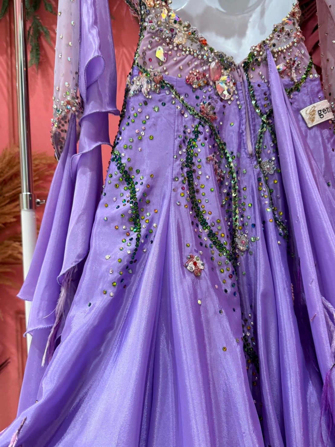 【ネット限定】 社交ダンス gentil ジャンティ 紫 スタンダードドレス パープル サイズS 語るに足る