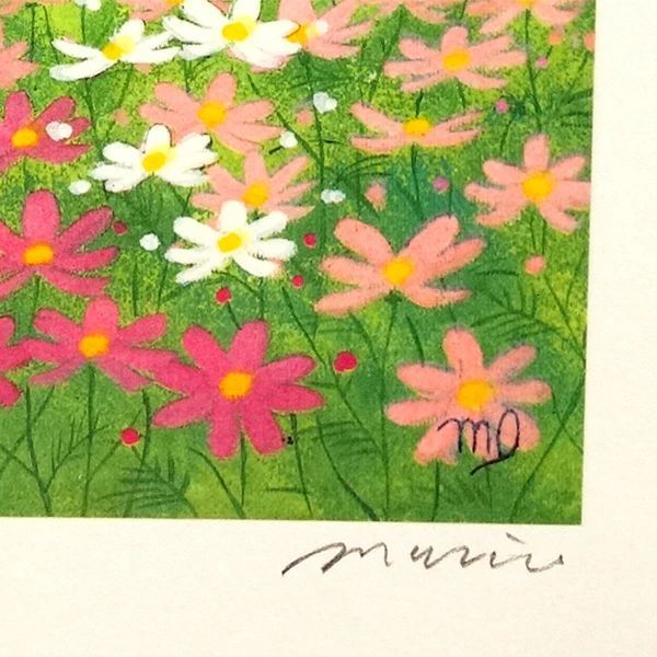 石山 毬緒 イシヤママリオ 花の咲く丘 版画 【公式通販】