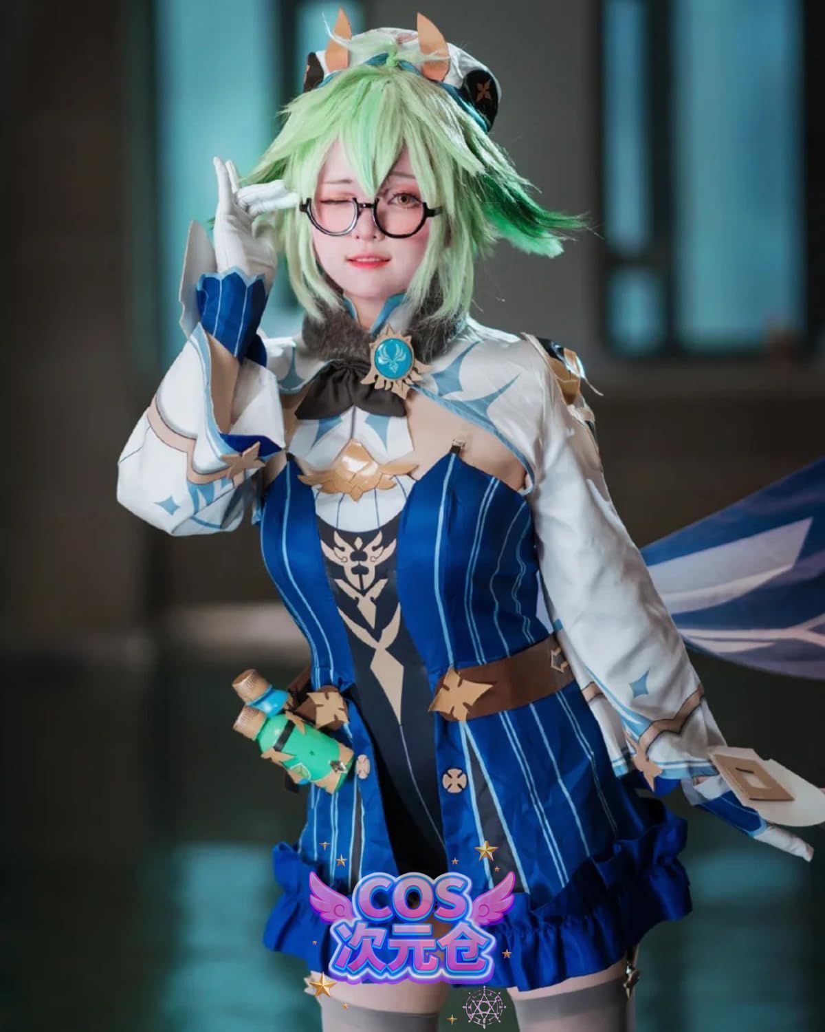 スクロース ウィッグ付き 神併 スクロース コスプレ ウィッグ付き 錬金術師 原神 コスプレ衣装 フルセット コスチューム 大人用 仮装 文化祭 Genshin Sucrose