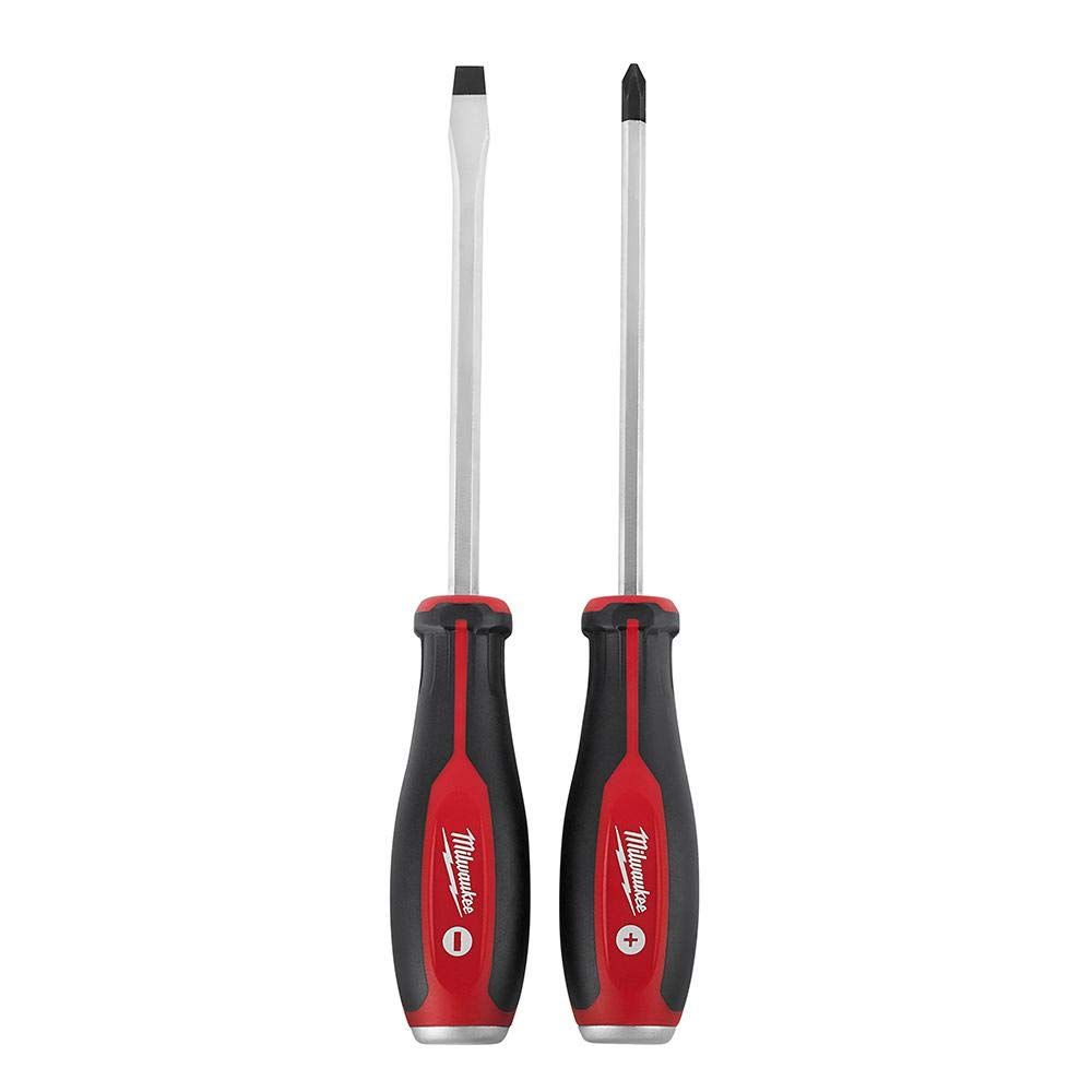 Milwaukee Elec Tool 48-22-2702 2 Piece Demolition Slotted and Phillips Head Screwdriver Set W|Steel Endcaps