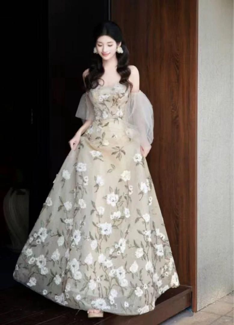 刺繍ロングドレス♫ Lサイズあり【JEAN MACLEAN/ジャンマクレーン