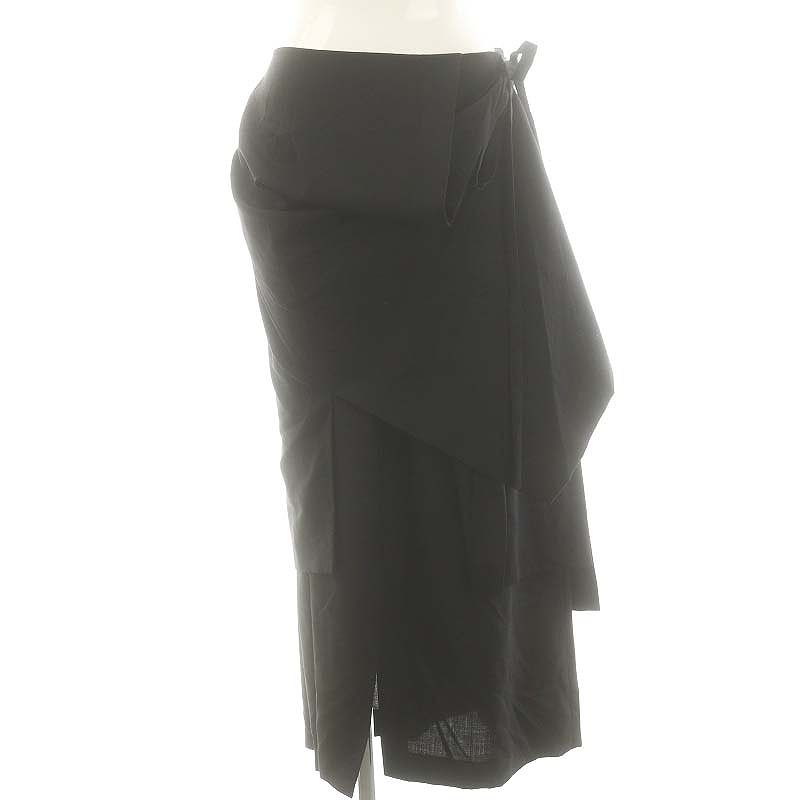 エンフォルド ENFOLD ダブルクロスドレープスカート ロング 38