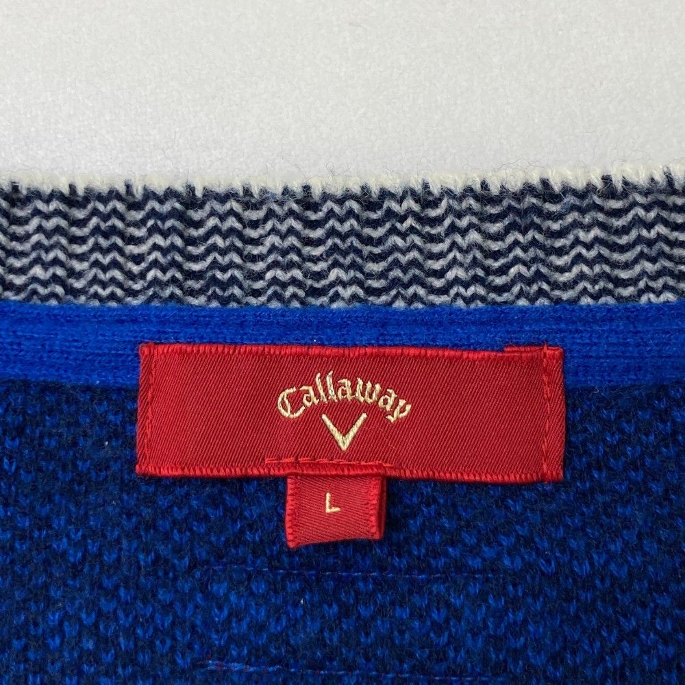 【CALLAWAY 】キャロウェイ ウール混 ニットセーター ロゴ刺繍　ゴルフ 新品 秋冬 キャロウェイ ゴルフ タートルネック ケーブルニット