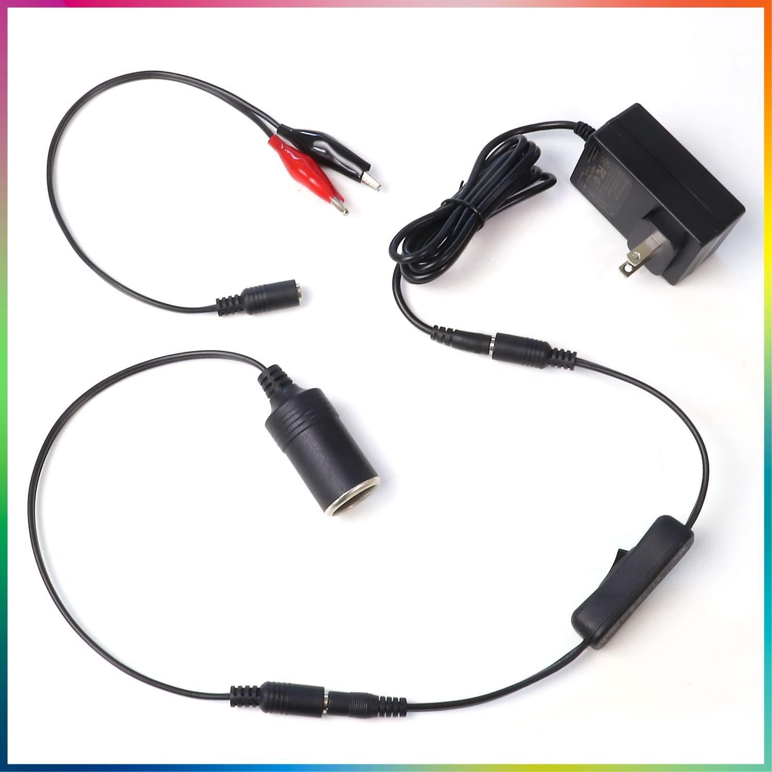 【特価商品】MAXWIN(マックスウィン) AC DC 変換 アダプター コンバーター 電圧変換器 AC100V DC12V/3A 出力 家庭用 シガーソケット ワニ口クリップ アダプター AC10-123A ブラック
