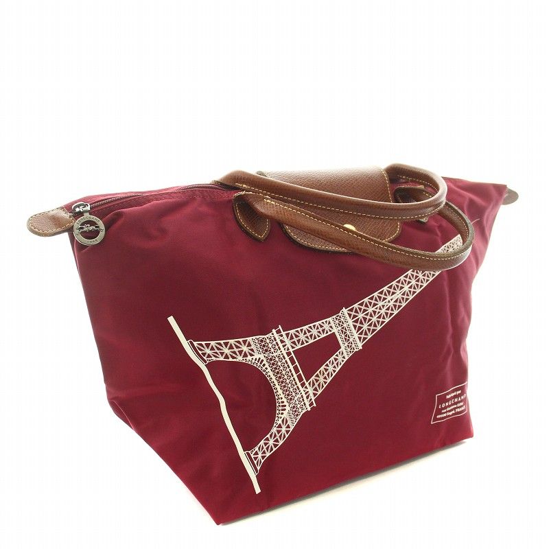 美品✨ロンシャン ル プリアージュ ハンドバッグ M ナイロン レザー ブラウン ロンシャン LONGCHAMP ハンドバッグ ル プリアージュ S 茶色