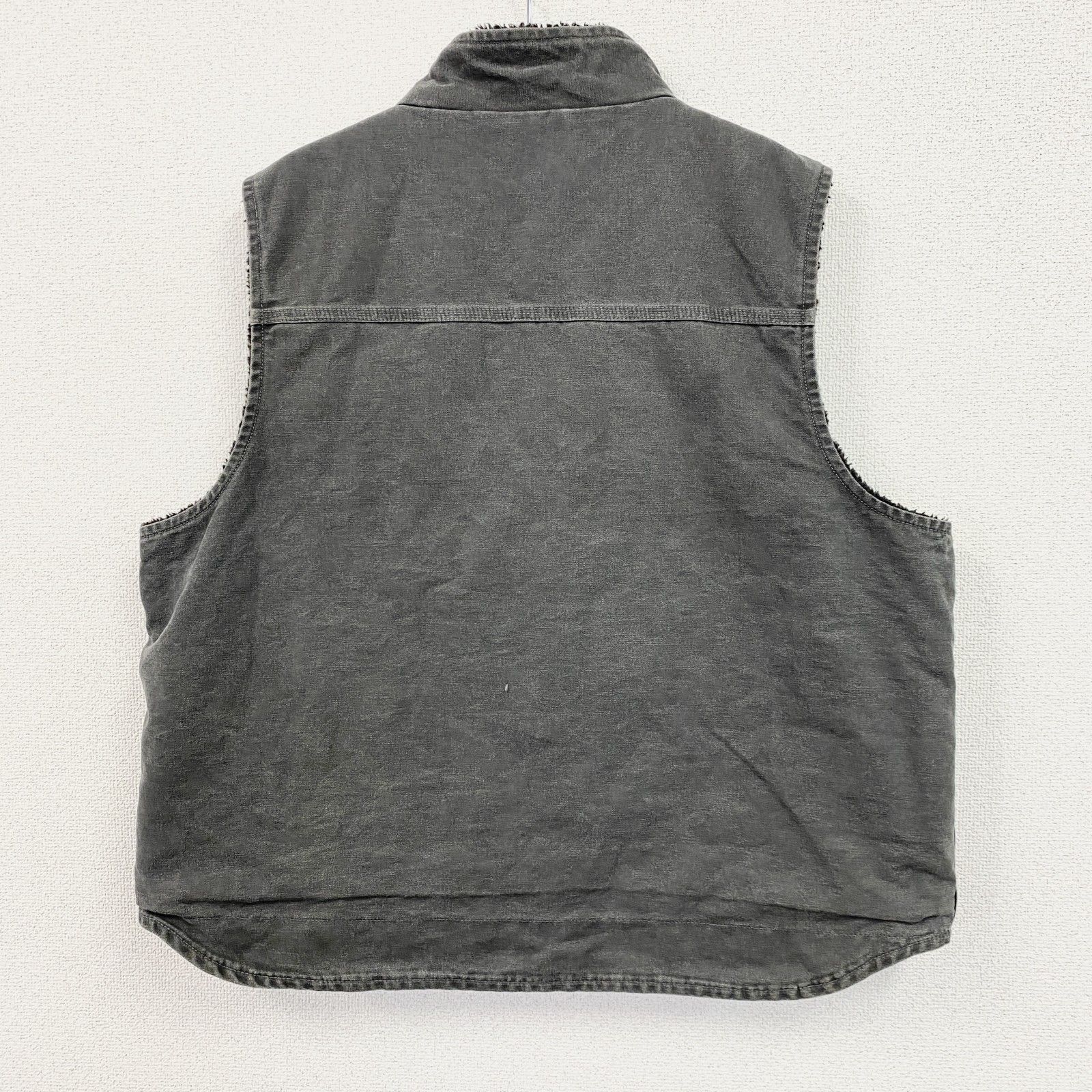 古着 Carhartt カーハート ダックベスト 裏ボア ボアライナー グレー 2XLサイズ