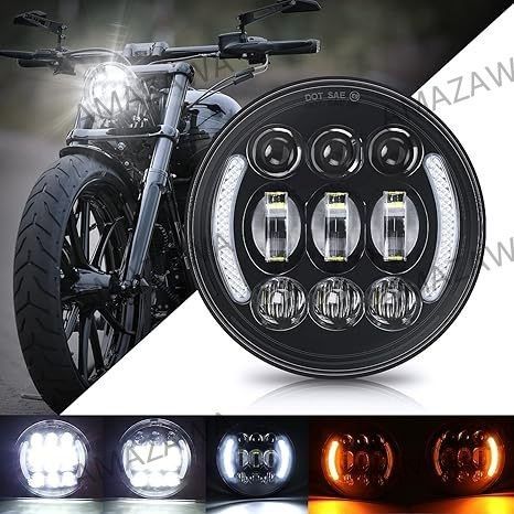 5.75インチLEDハーレーダビッドソン用ヘッドライトデイライト ターンシグナル付き簡単取り付けCYB512