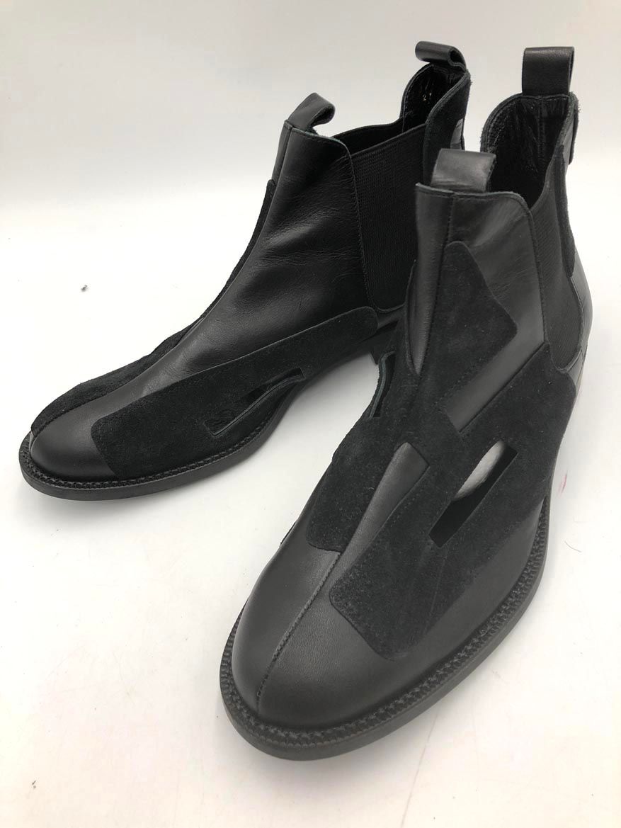 COMME des GARCONS HOMME PLUS コムデギャルソンオムプリュス 日本製 レザー サイドゴア ブーツ size27cm|黒 ◆ ◎メンズ