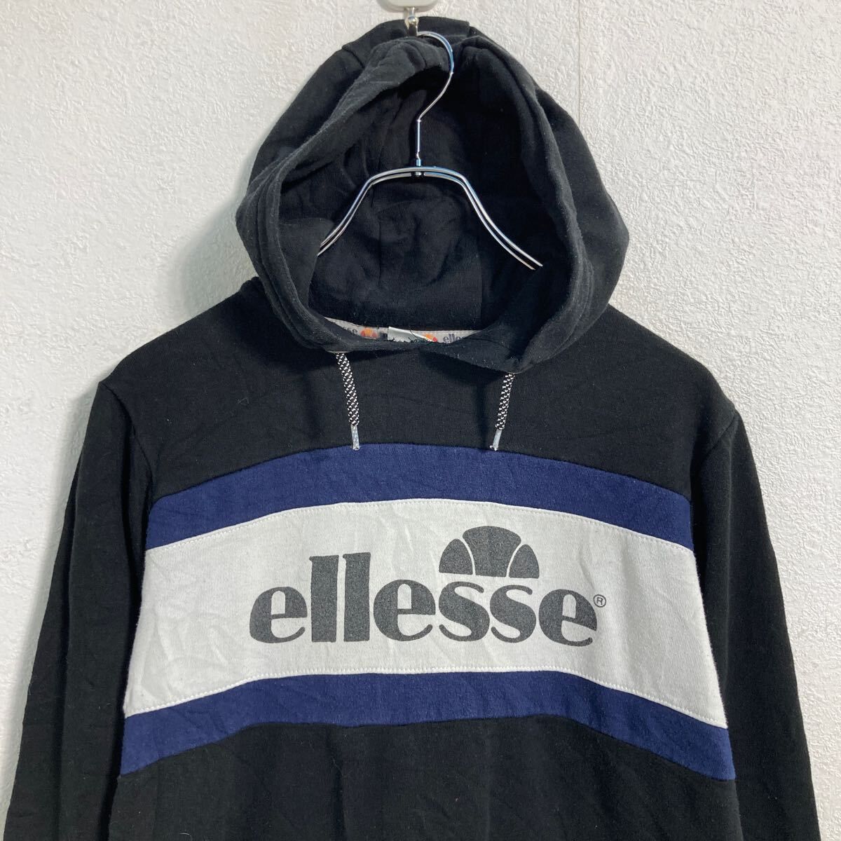 ellesse ロゴスウェット パーカー レディース XS 程 ブラック ネイビー 