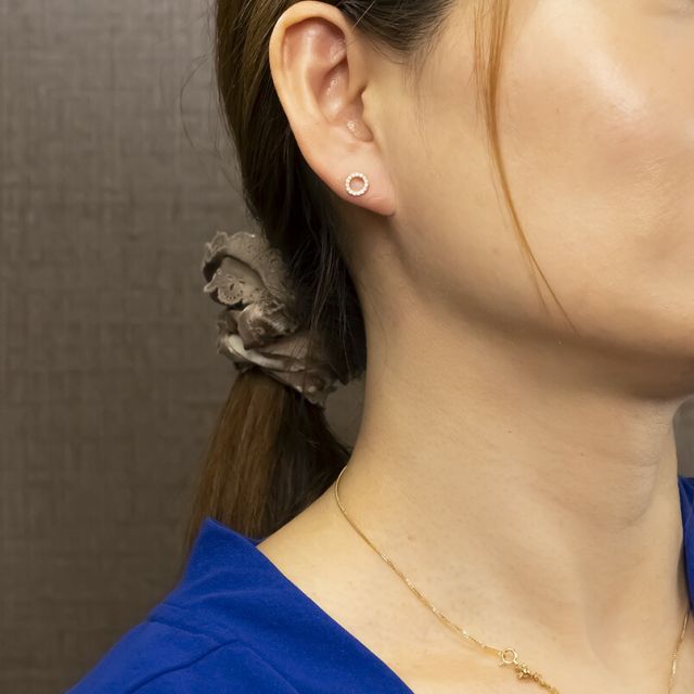 ボディピアス 18金 K18 選べるデザイン ピアス ダイヤモンド 片耳 キャッチのいらないピアス つけっぱなし 丸型 角型 18k ゴールド イエローゴールドK18 キャッチナッシャー 簡単装着 ジュエリー 普段使いとして人気 ギフト対応 FORTGASGNV_COM_BR