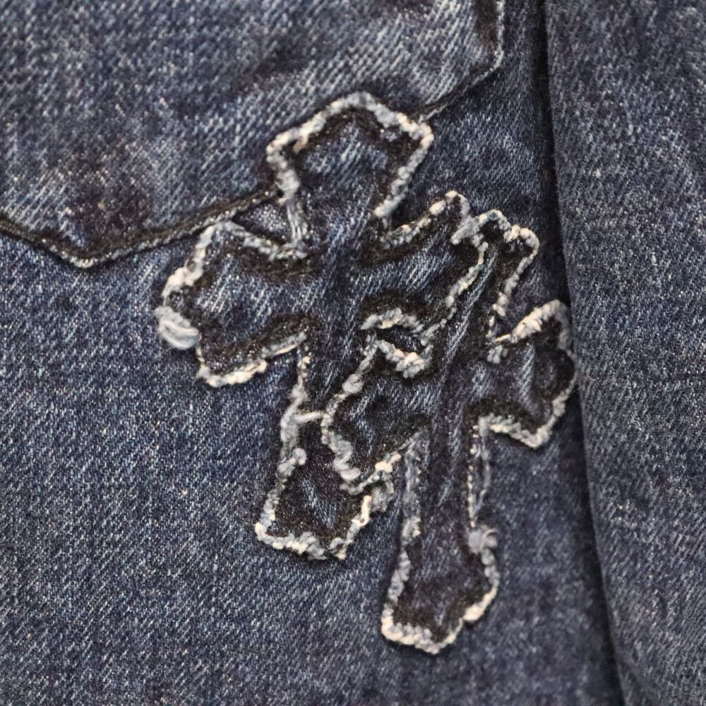 chrome hearts デニム ルーズエンド クロスパッチ シャツ M CHROME HEARTS クロムハーツ LOOSEEND ルーズエンド デニム