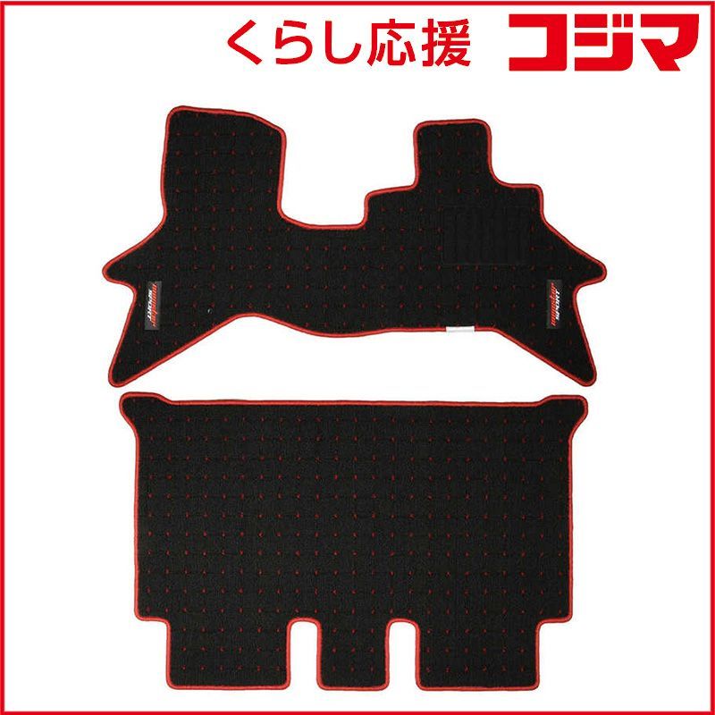 未開封 MONSTERSPORT フロアマット エブリイワゴン DA17W 分割可倒式リヤシート 4AT 車用 ブラック×レッド 894551-3900M ♥ 送料無料