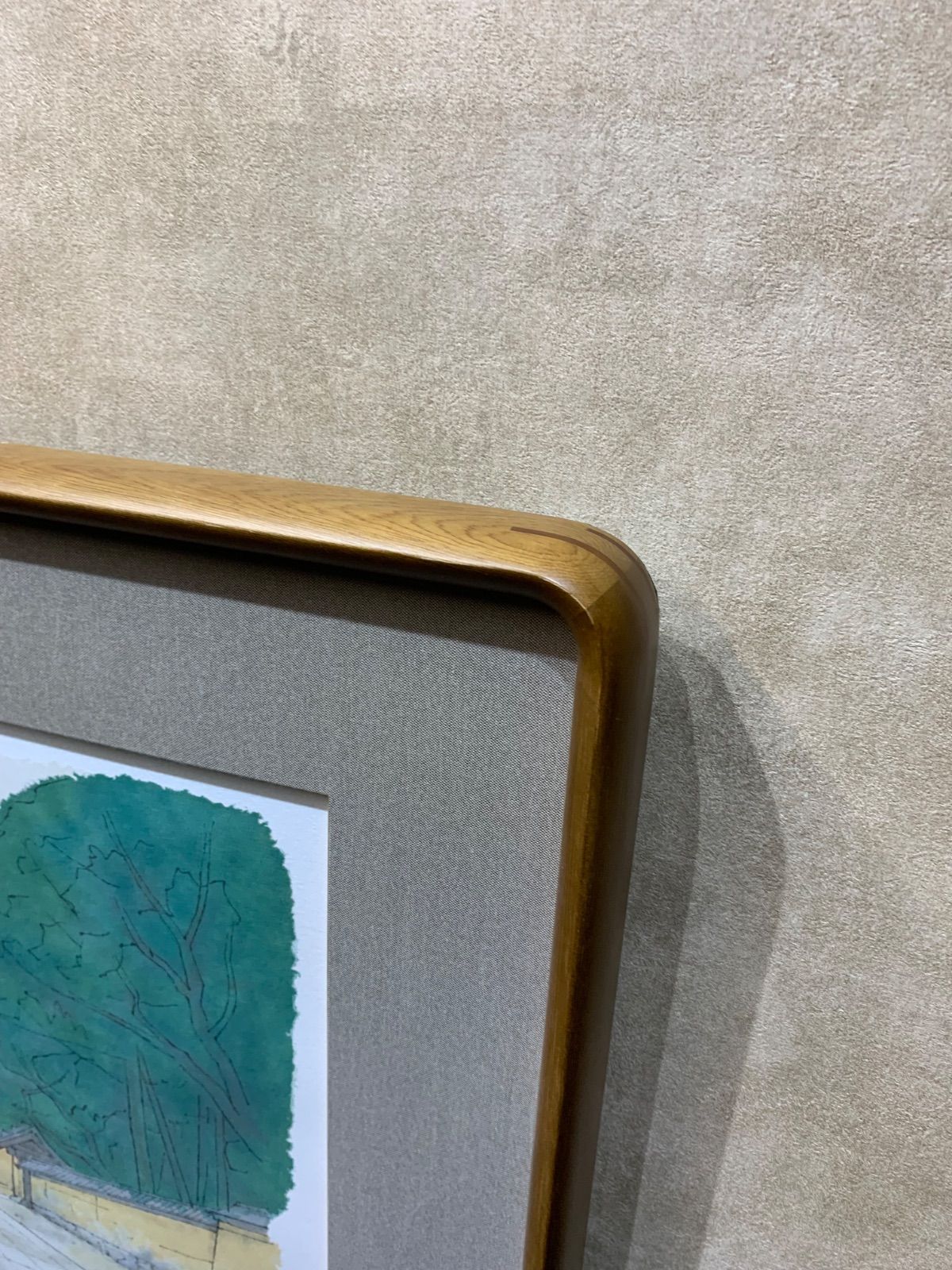 【額付】【真作】平山郁夫　Ikuo Hirayama　法隆寺(夢殿への道)　作家直筆サイン　シルクロード　仏教美術　寺院 額付】【真作】平山郁夫 Ikuo Hirayama 法隆寺(夢殿への道) 作家