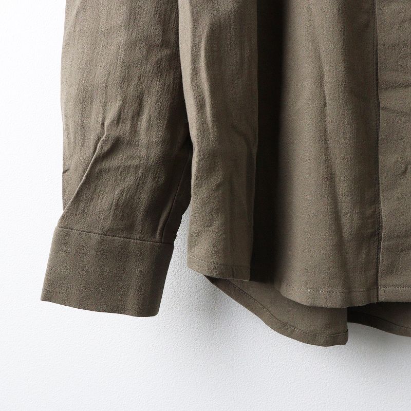 美品 2022SS エヴァムエヴァ evam eva cotton shirts コットンシャツ 1/ブラウン ブラウス 長袖 比翼 トップス【2400014512342】 美品 2022SS エヴァムエヴァ evam eva cotton shirts コットン