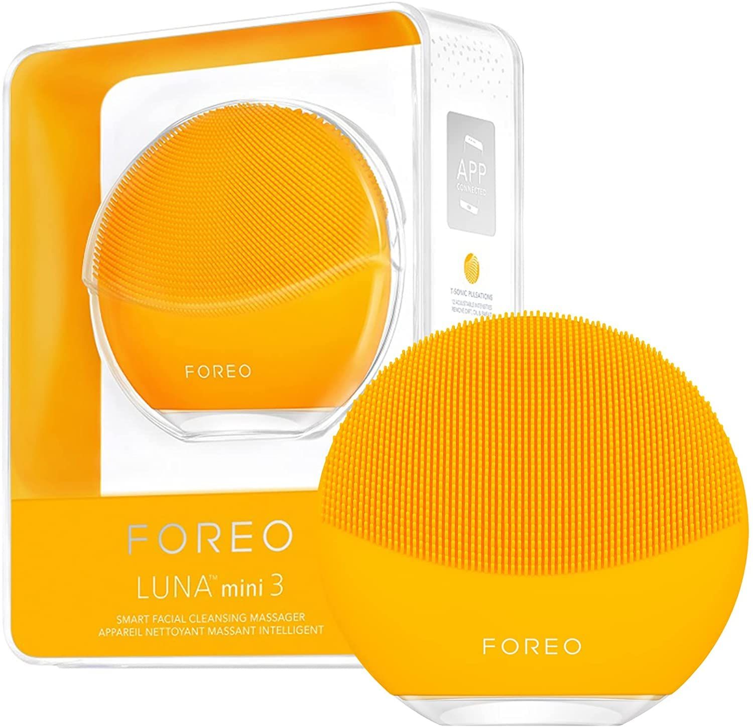 FOREO LUNA mini 3 for フォレオ スマートクレンジングデバイス 電動洗顔ブラシ シリコーン製 サンフラワーイエロー 1個