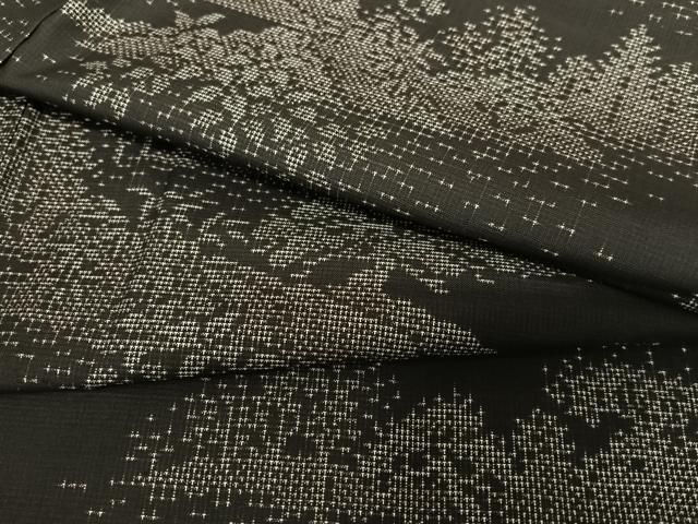 平和屋着物●本場大島紬　泥染め　カタス７マルキ　草花文　正絹　逸品　AAAY0082zg 平和屋着物○本場大島紬 泥染め カタス7マルキ 草花文 正絹 逸品