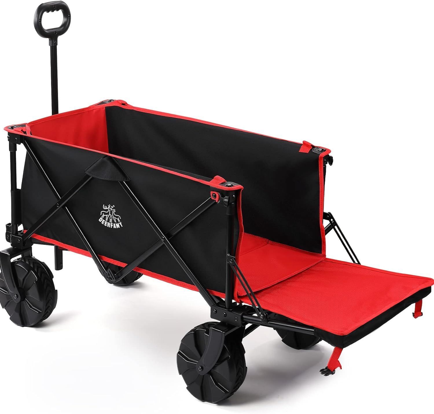 DEERFAMY キャリーワゴン キャリーカート アウトドアワゴン 大型タイヤ 長物対応 アウトドア キャンプ キャリー ワゴン キャンプ