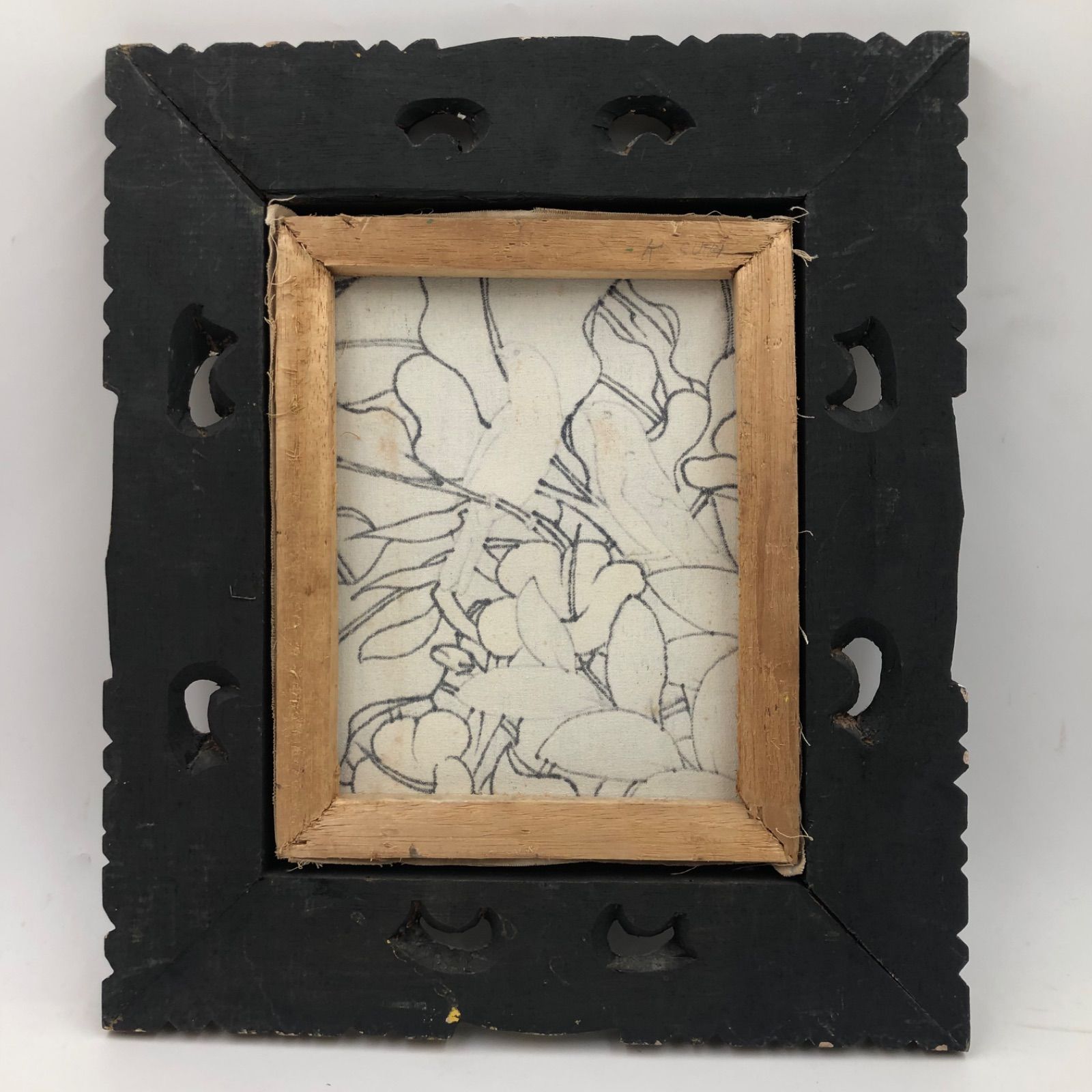 バリ島　絵画　②　バリアート　バリ　アジアン雑貨 ② バリアート バリ島 アジアン雑貨 額付花鳥画 自然 鳥 花 バリ