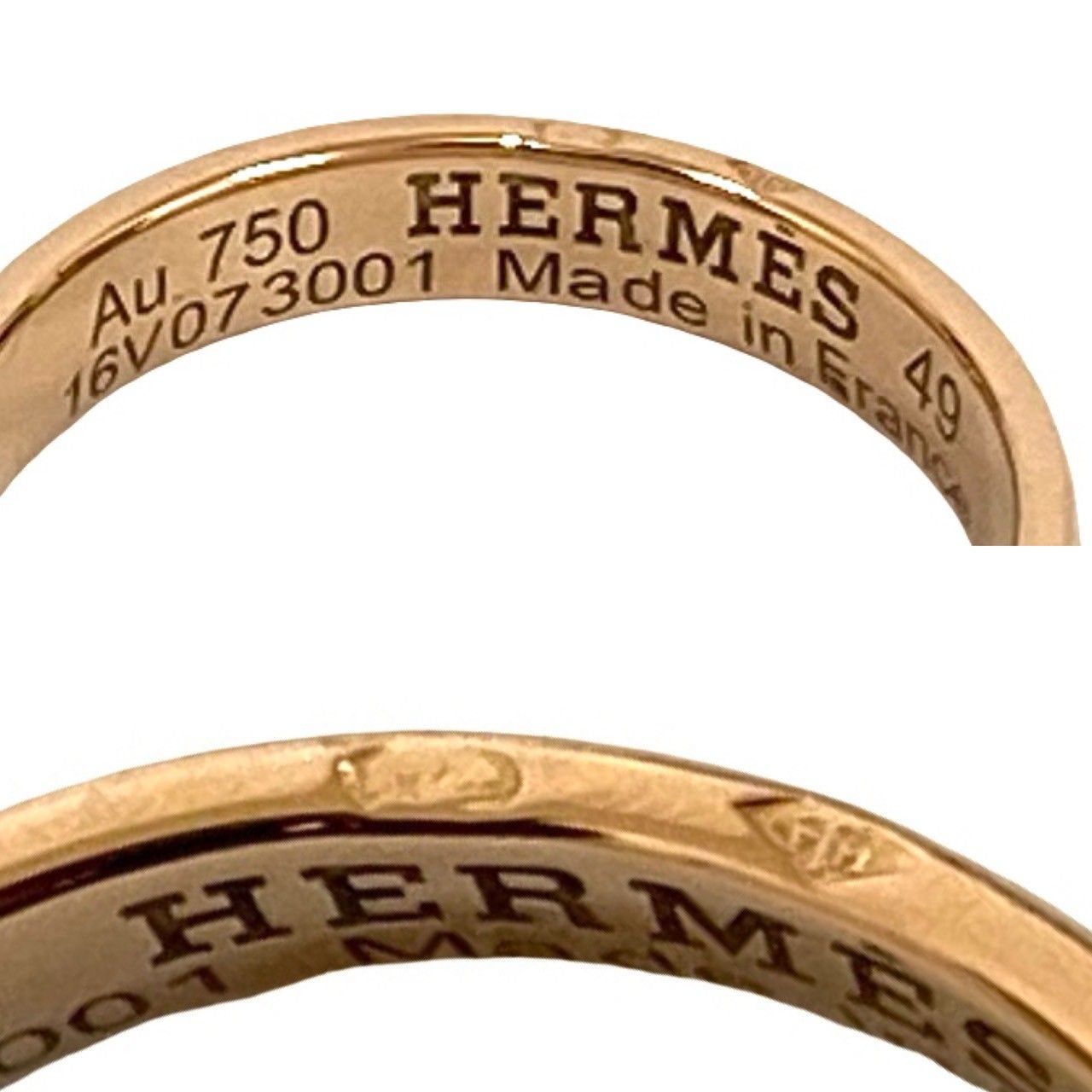 HERMES エルメス エヴァー ヘラクレス リング Hロゴ K18 指輪 9号 レディース ピンクゴールド 11310