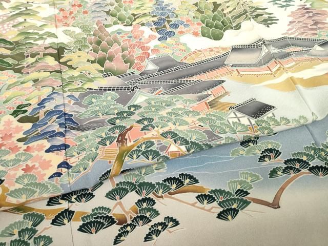 平和屋着物○京加賀友禅 松本健一 色留袖 風景文 正絹 逸品 未