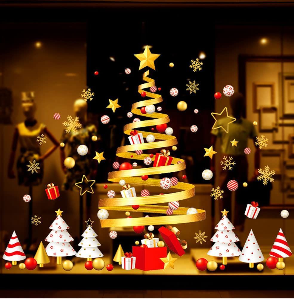 壁飾り デコレーション christmas merry 飾り 部屋 雪の結晶 剥がせる 窓ステッカー ツリー インテリア ウォールステッカー 静電ステッカー