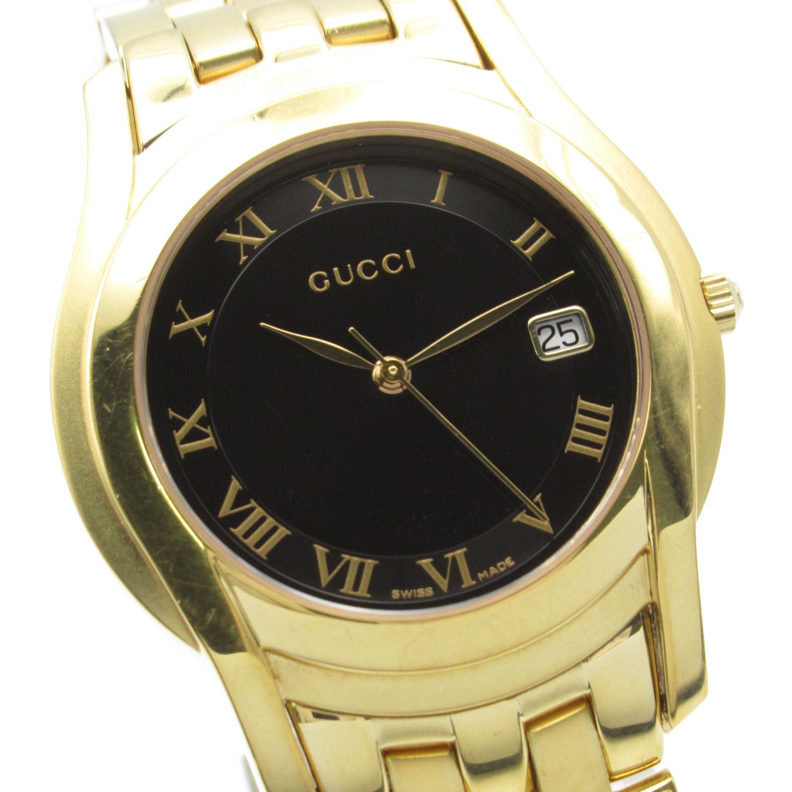 グッチ GUCCI 腕時計 時計 5400M ブラック GP（ゴールドメッキ） 時計
