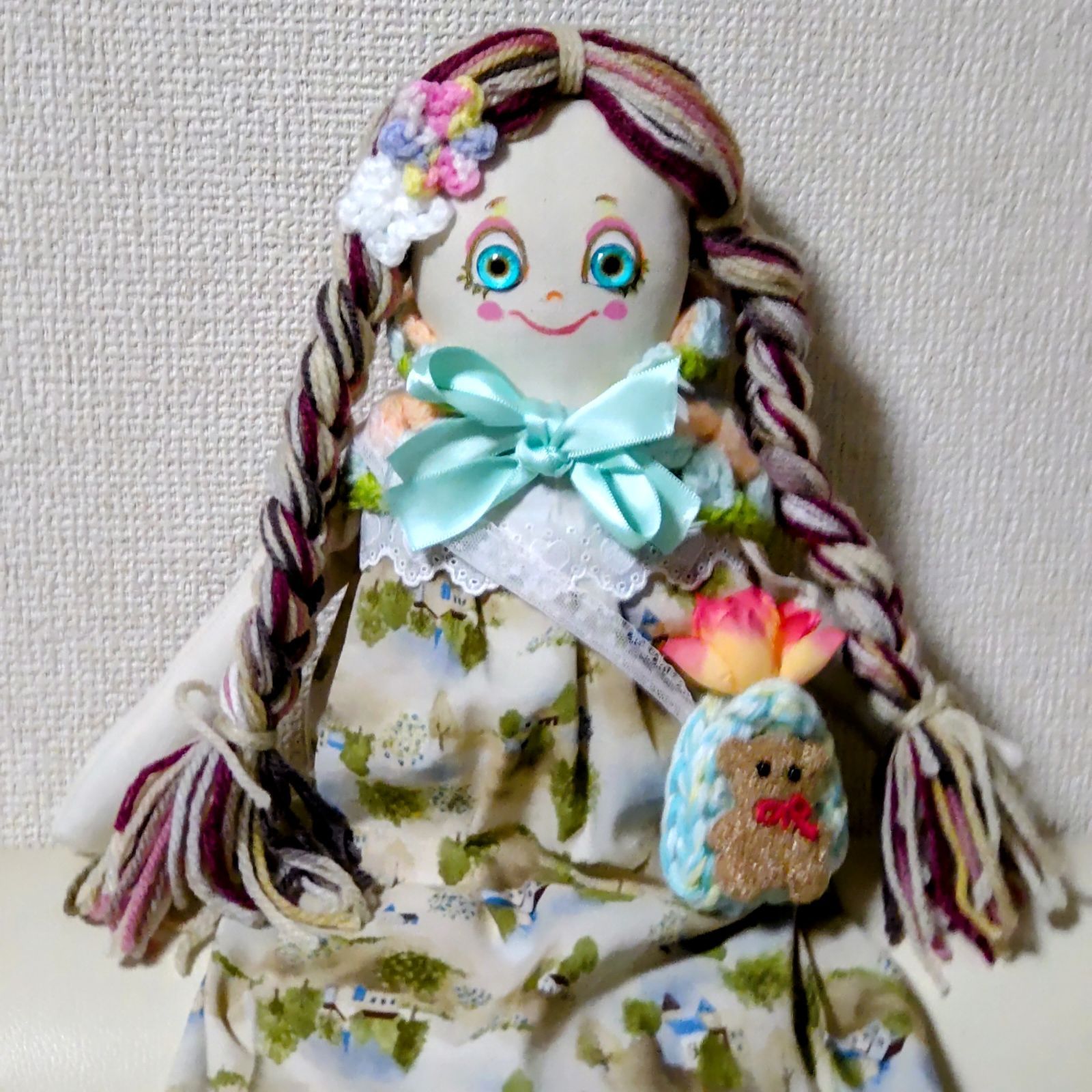 45cm 可愛い カントリードール クマのポシェット 創作人形 - メルカリ