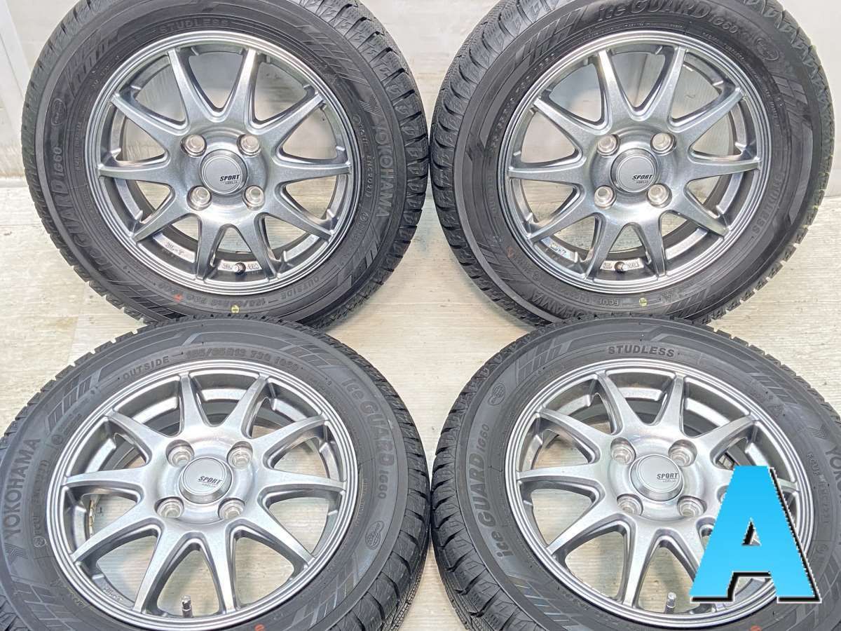 155/65R13 ヨコハマ アイスガードIG60 SPORT ABELIA 13x4.0 43 100-4穴 中古タイヤ