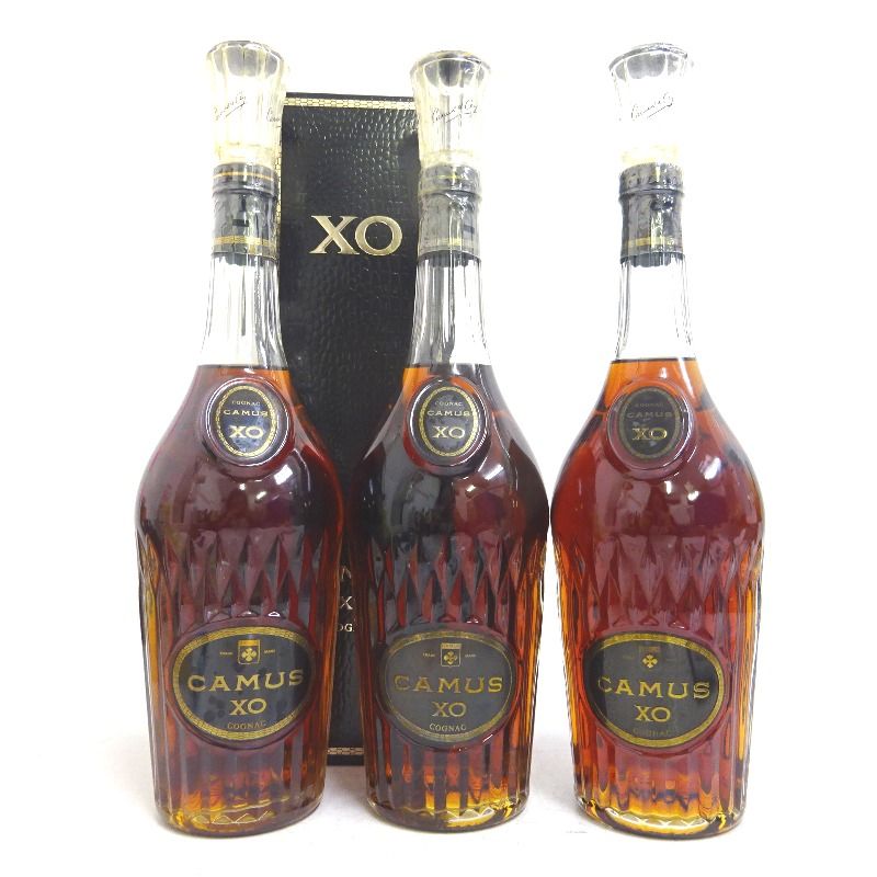 3本 カミュ XO ロングネック コニャック 700ml - 酒