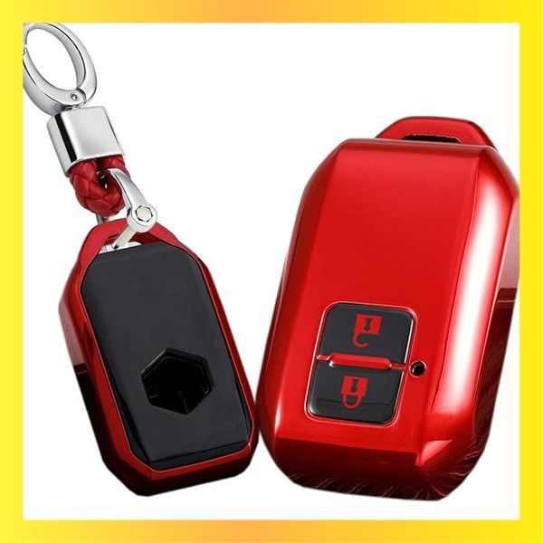 送料無料Color:レッド [SANRILY] スズキ向けの キーケース キーホルダー キーカバー キー保護 SUZUKI 新型 スイフト ワゴンR スティングレー ハスラー ジムニー シエラ クロスビー XBEE イグニス ソ