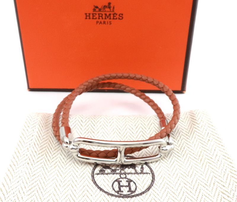 品質満点 未使用 エルメス 《ルリ》 レザー HERMES ブレスレット ...