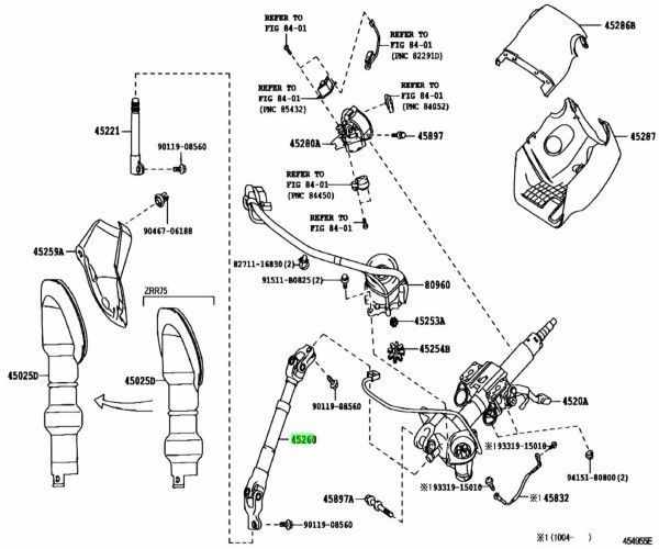 トヨタ 純正 ノア ヴォクシー ステアリングインタミディエイトシャフト NO.2 45260-28140 TOYOTA LEXUS Genuine JDM メーカー純正品