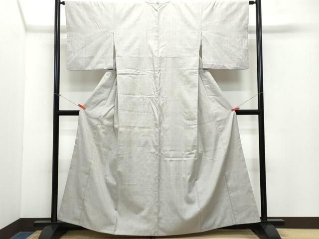 平和屋着物 本場結城紬 重要無形文化財 色無地 江戸鼠色 正絹 CAAY3200vf