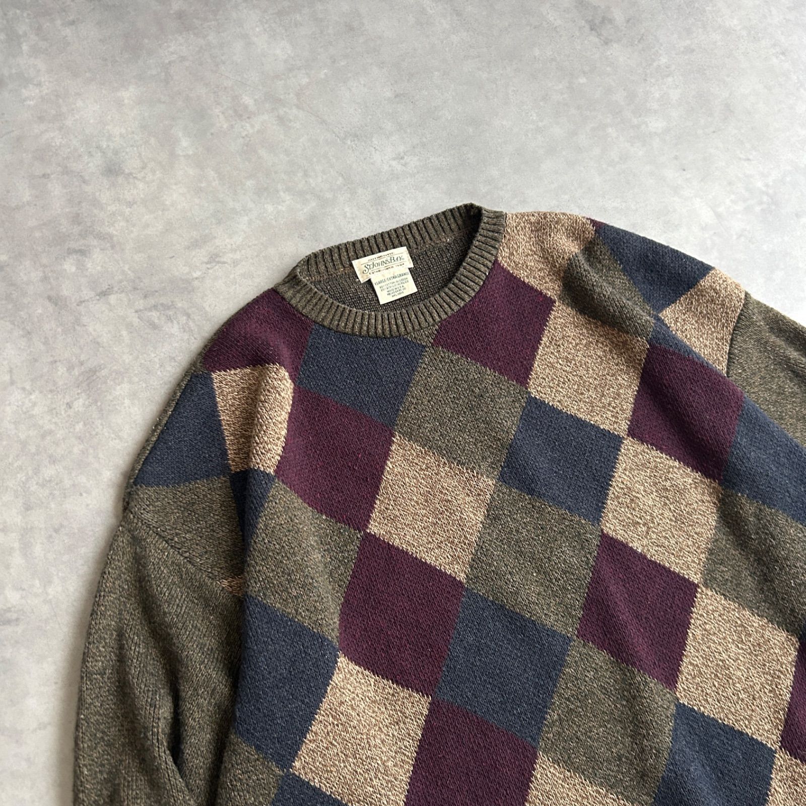 90s/ST JOHN'S BAY/セントジョンズベイ/コットンニット/USA製