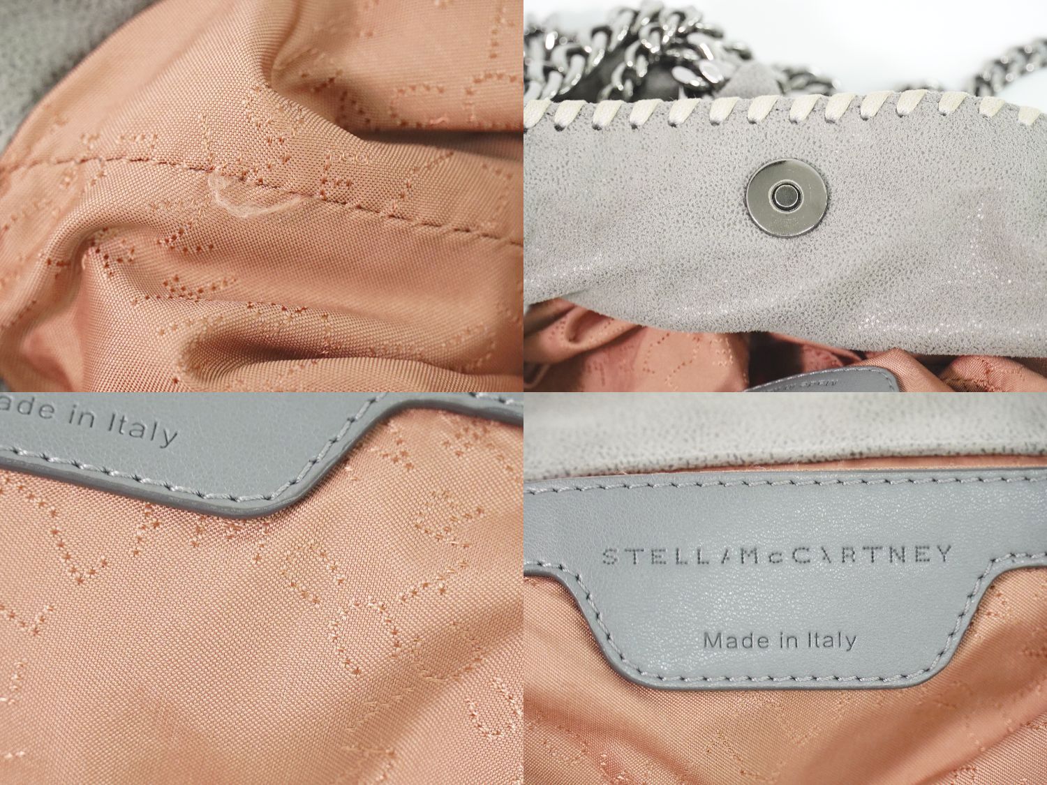 本物 ステラ マッカートニー STELLA McCARTNEY ファラベラ ミニ 2WAY ショルダーバッグ ハンドバッグ ジェンダーレス  ジェンダーフリー ポリエステル グレー Falabella Mini バック 中古 - メルカリ